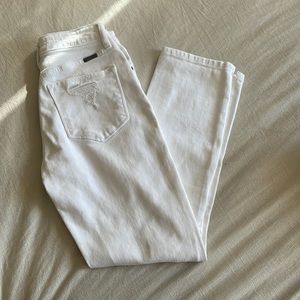 Loose Fit White Ripped Jeans